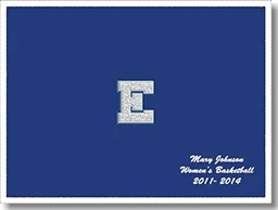 24oz Wool Stadium Blanket Royal with White trim, center Chenille Letter and lower right Monogramming