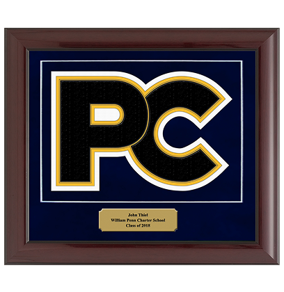 14x12  Solid Wood Display Cheery Black Frame Personalized Gold Plate